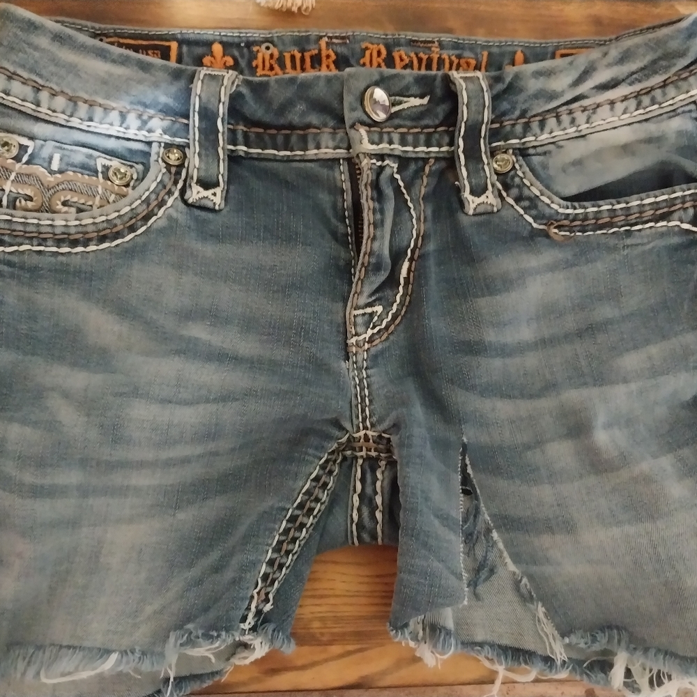 Rock revival cutoff shorts